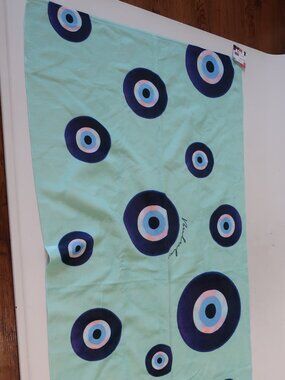 NWT Womens Bululu Blue Multicolor (Item- 715) Evil Eye Swim Beach Towel